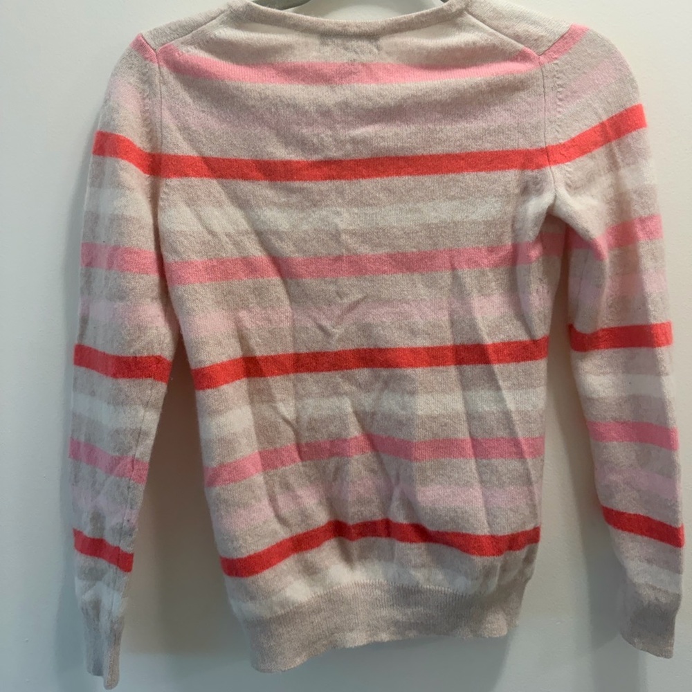 100% Cashmere Charter Club Striped Sweater – Pink & Red – XS - Picture 4 of 6